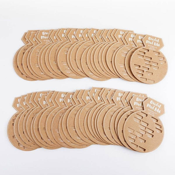 Kraft Bridal Shower Game Card - Ring Shape Set of 50