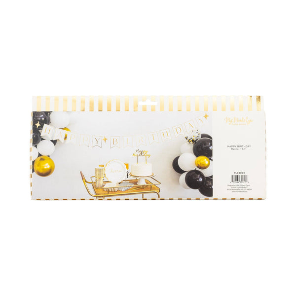 Gold Happy Birthday Banner