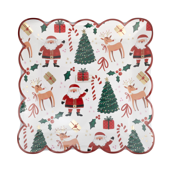 Whimsy Christmas Scatter Dinner Plate- 8pk