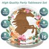 Horseshoe Floral Dinner Plates, 16pk