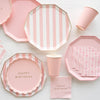 Petal Pink Signature Cabana Stripes Dinner Plates, 8pk