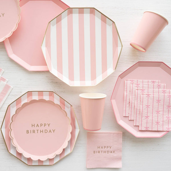 Petal Pink Signature Happy Birthday Dessert Plates, 8pk