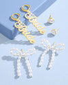 Bride Pearls of Gold Earrings - set of 3 earrings