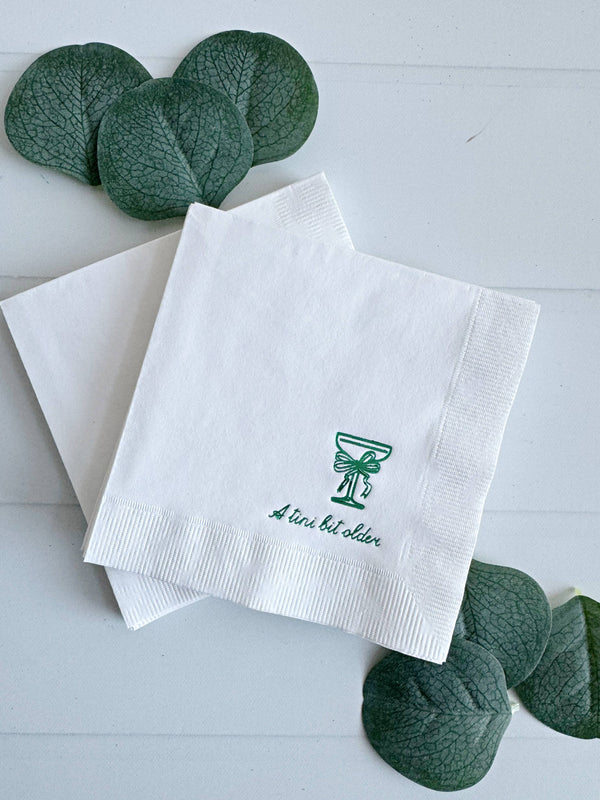 Green Bow Tini Bit Older Cocktail Napkins, 16pk