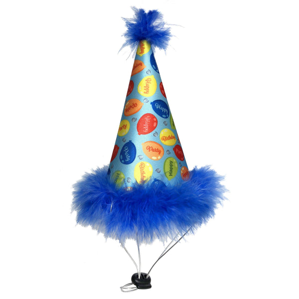 Pet Party Time Blue Party Hat with SnugFit®