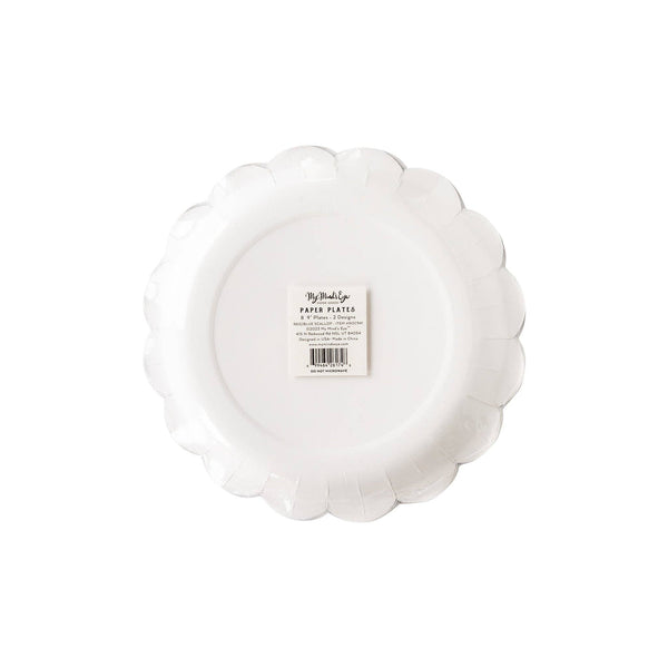Red/Blue Sparklers Scallop Plates, 8pk