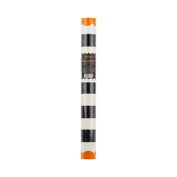 Orange and Black Striped Paper Table Runner
