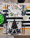Orange and Black Striped Paper Table Runner