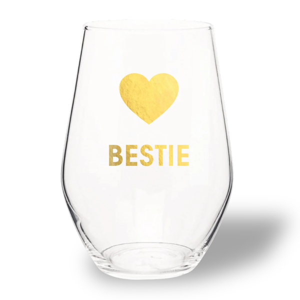Bestie Stemless Wine Glass