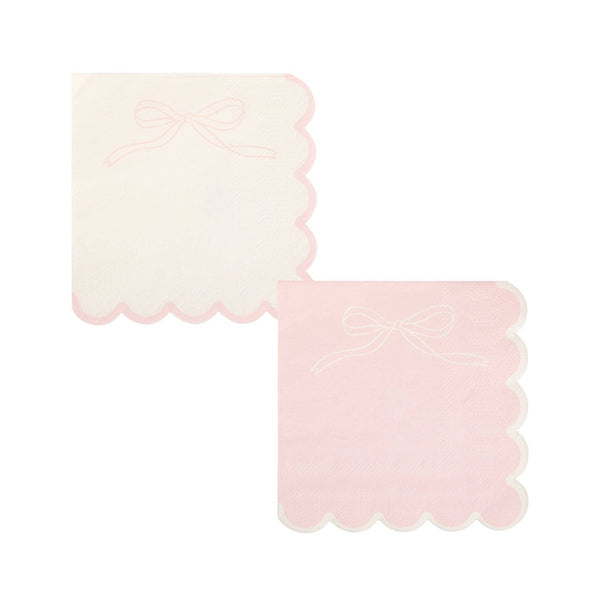 Pink Dainty Bows Cocktail Napkin, 24pk