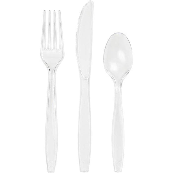 Clear Assorted Plastic Cutlery, 24pk