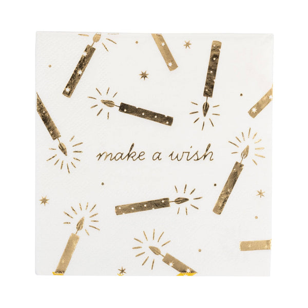 Make a Wish Candles Cocktail Napkin, 18pk