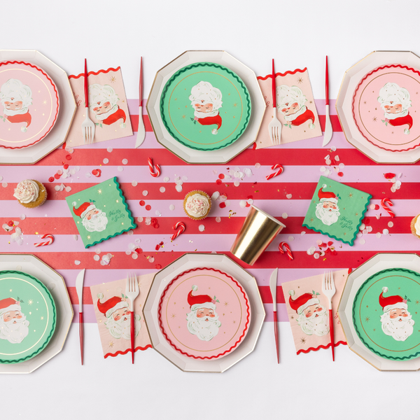 Red & Green Jolly Santa Dessert Plates, 8pk