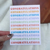 Congratulations Multicolor Stack Text Greeting Card