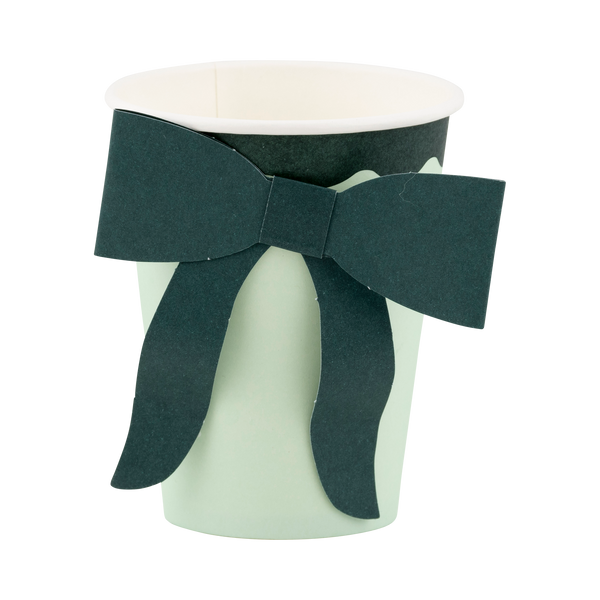 Mint and Green Bow Paper Cups- 8pk