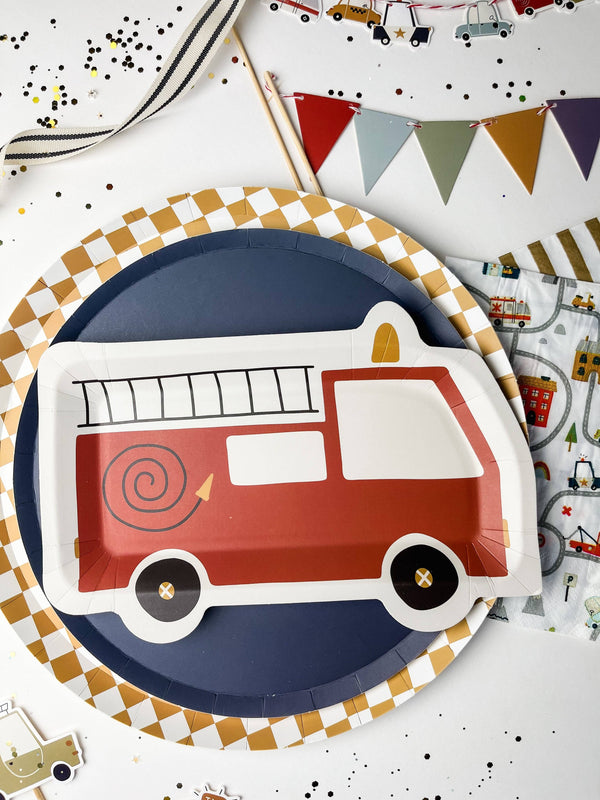 Firetruck Plate, 8pk