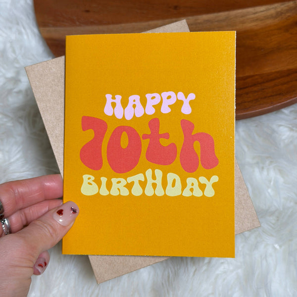 Happy 70th Birthday Groovy Milestone Birthday Greeting Card