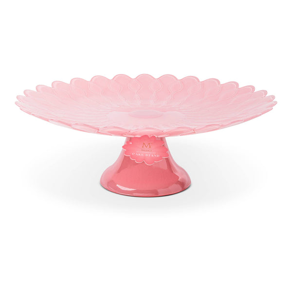 13" Scalloped Daisy Cake Stand - Salmon Rose