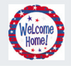 18” Welcome Home Red,White, Blue Mylar balloon