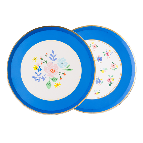 Multicolor Elegant Floral Dessert Plates, 8pk (MULTIPACK)