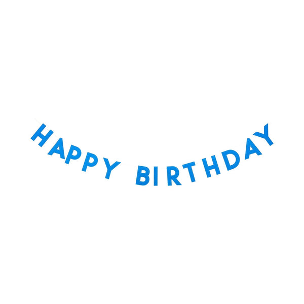 Blue Happy Birthday Puffy Felt Banner