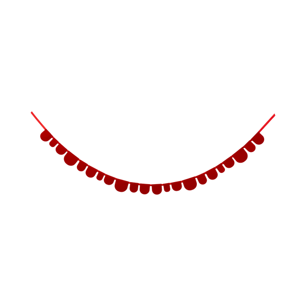 Red and Cream Scalloped Felt Banner Set