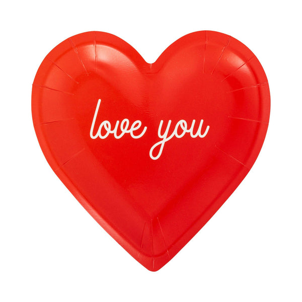 Conversation Heart Shaped Dessert Plate Set, 8pk
