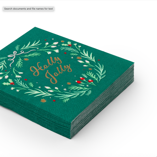 Holly Jolly Christmas Dessert Napkins, 20pk