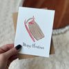 Merry Christmas Wooden Sled Greeting Card