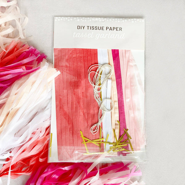 Boho White & Blush Paper DIY Tassel Tail