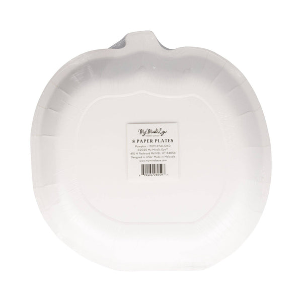 Falloween Pumpkin Shaped Paper Plate, 8pk