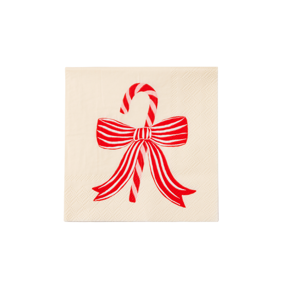 Peppermint Bow Christmas Dessert Napkins, 20pk