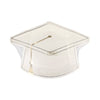 White Grad Cap Shaped Plate, 8ct