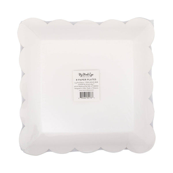 Large Pink Bows Dinner Plate, 8pk