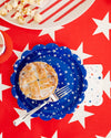 Red/Blue Sparklers Scallop Plates, 8pk
