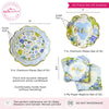Baby Shower Onesie Tableware Set - Blue Floral