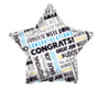 17” Congrats Star Mylar Balloon
