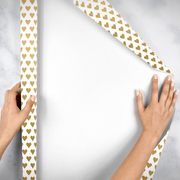 Golden Hearts Gift Wrap
