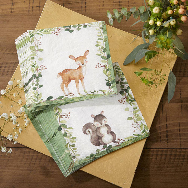 Woodland Baby Dessert Napkins, 30pk
