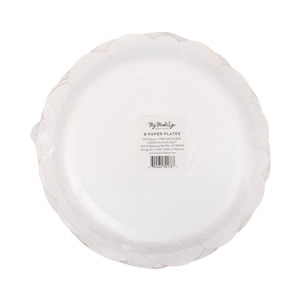 Round Pink Bows Dinner/Dessert Plate, 8pk