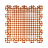 Rust Gingham Scalloped Square Dinner Plates, 8pk