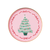 Pink Christmas Tree Dessert Plates, 8pk