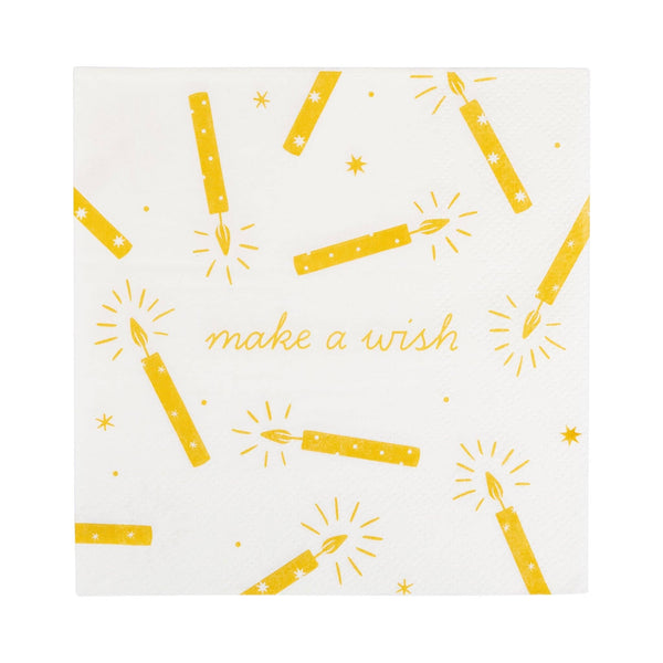 Make a Wish Candles Cocktail Napkin, 18pk