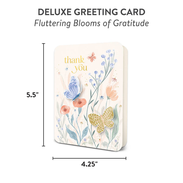 Sapori Fluttering Blooms of Gratitude Deluxe Greeting Card