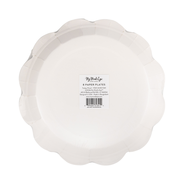 Turkey Foliage Dinner Plates, 8pk