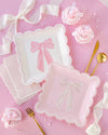 Large Pink Bows Dinner Plate, 8pk
