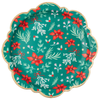 Christmas Floral Green Classic Dinner Plates, 8pk