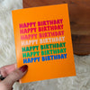 Happy Birthday Stacked Yellow Greeting Card