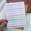 Congratulations Multicolor Stack Text Greeting Card