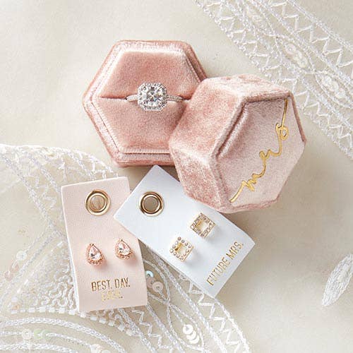 Leather TagEarrings- Future Mrs.